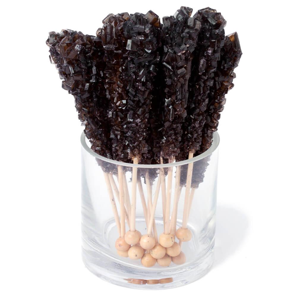 Rock Candy Crystal Sticks - Black: 120-Piece Case - Candy Warehouse