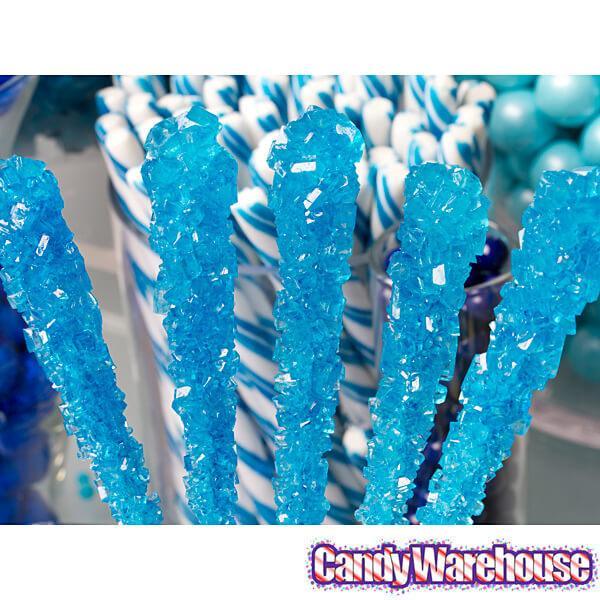 Rock Candy Crystal Sticks - Blue: 120-Piece Case - Candy Warehouse
