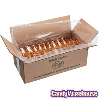 Rock Candy Crystal Sticks - Brown: 120-Piece Case - Candy Warehouse