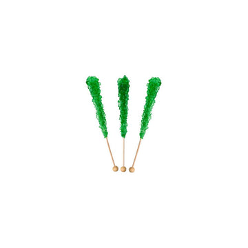 Rock Candy Crystal Sticks - Green: 120-Piece Case - Candy Warehouse