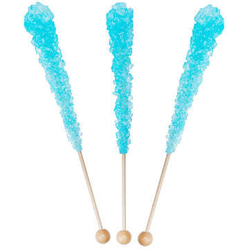 Rock Candy Crystal Sticks - Light Blue: 120-Piece Case - Candy Warehouse