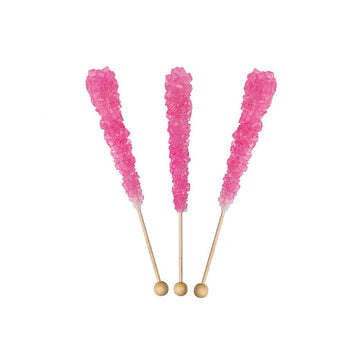 Rock Candy Crystal Sticks - Light Pink: 120-Piece Case - Candy Warehouse