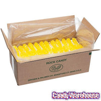 Rock Candy Crystal Sticks - Yellow: 120-Piece Case - Candy Warehouse