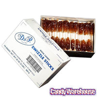 Rock Candy Swizzle Sticks - Amber: 72-Piece Box - Candy Warehouse