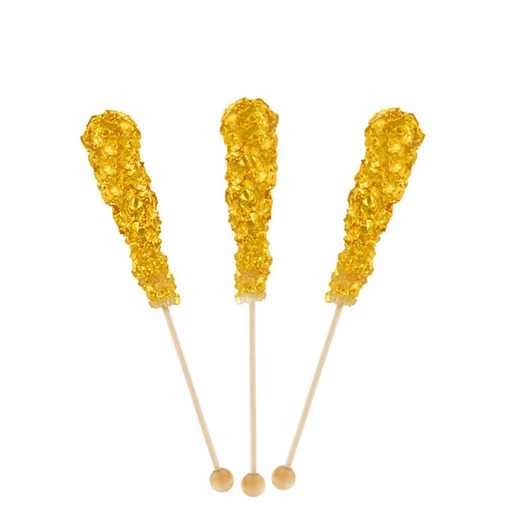 Rock Candy Swizzle Sticks - Gold: 5-Piece Gift Pack - Candy Warehouse
