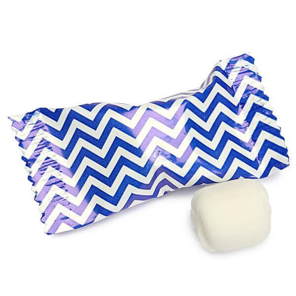 Royal Blue Chevron Stripe Wrapped Buttermint Creams: 300-Piece Case - Candy Warehouse