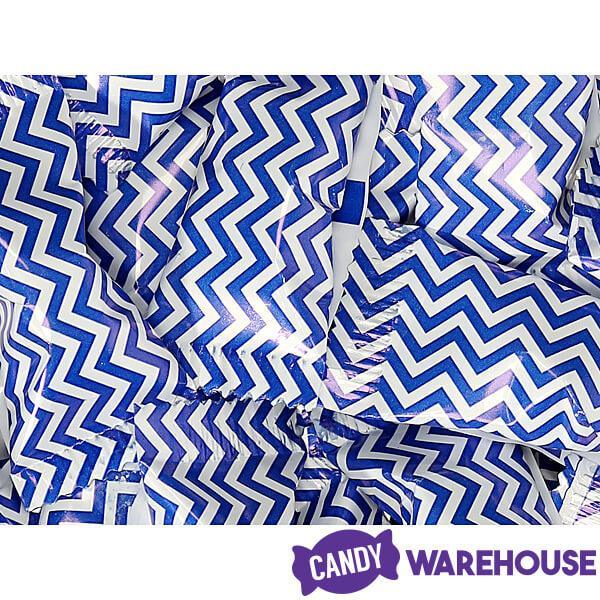 Royal Blue Chevron Stripe Wrapped Buttermint Creams: 300-Piece Case - Candy Warehouse