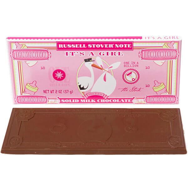 Russell Stover One in a Billion Dollar Chocolate Bars - Its A Girl: 18-Piece Box - Candy Warehouse