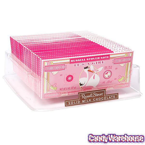 Russell Stover One in a Billion Dollar Chocolate Bars - Its A Girl: 18-Piece Box - Candy Warehouse