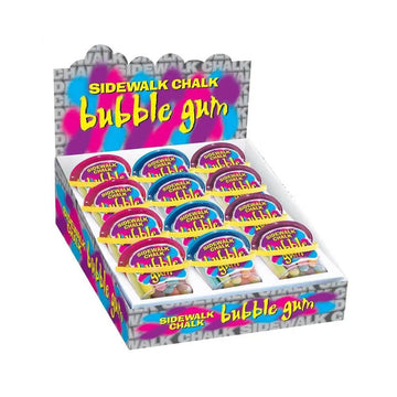 Sidewalk Chalk Bubble Gum Pails: 12-Piece Box - Candy Warehouse