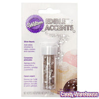 Silver Hearts Edible Accents: 0.06-Ounce Bottle - Candy Warehouse
