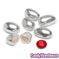 Silver Jordan Almonds: 1LB Bag - Candy Warehouse