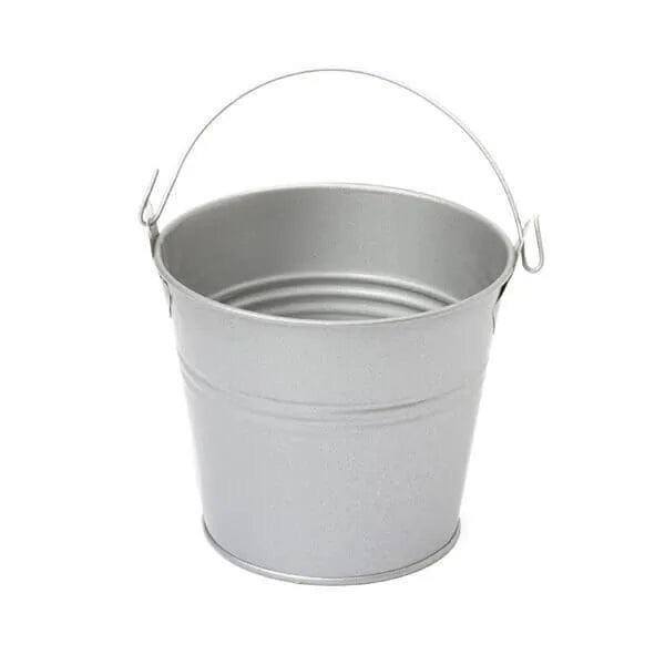 Silver Metal Pails with Handles 12Piece Set Candy Warehouse