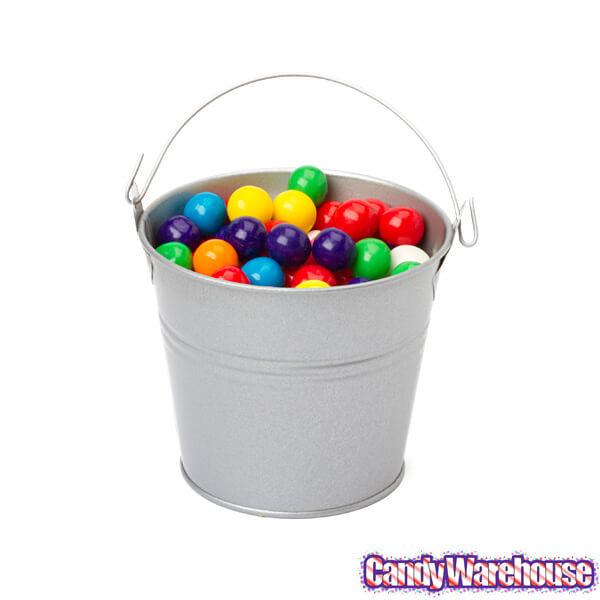 Silver Metal Pails with Handles: 12-Piece Set - Candy Warehouse