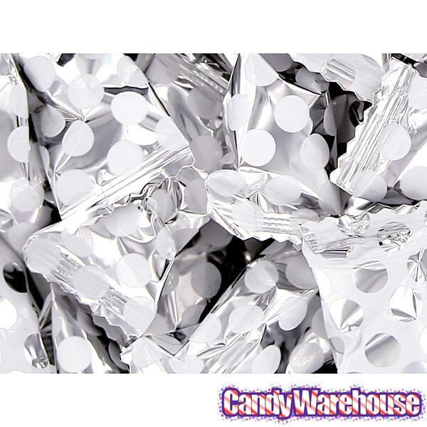 Silver Polka Dots Wrapped Butter Mint Creams: 300-Piece Case - Candy Warehouse
