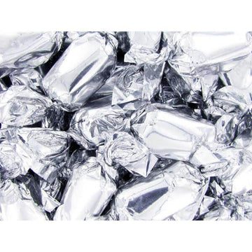 Silver Wrapped Caramel Milk Chocolate Meltaways: 1LB Bag - Candy Warehouse
