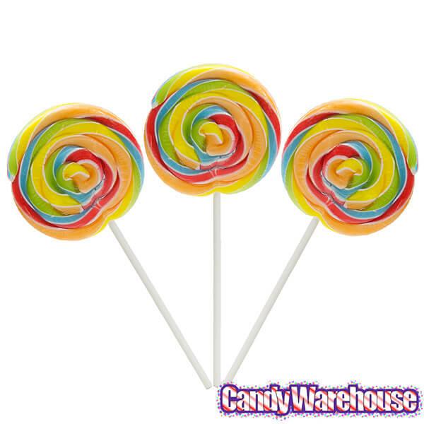 Simply Twirl Pops 1.5-Ounce Natural Swirl Suckers - Rainbow: 24-Piece Display - Candy Warehouse