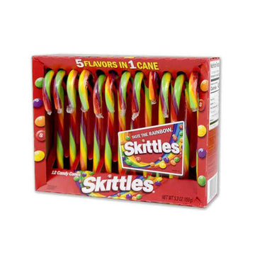 Skittles Candy Canes: 12-Piece Box - Candy Warehouse