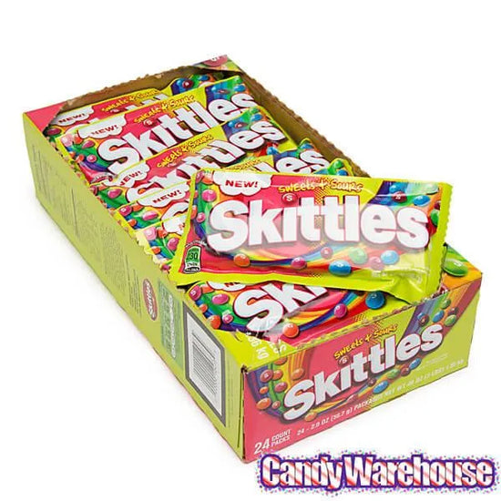 Skittles Candy Packs Sweets and Sours 24Piece Box Candy Warehouse