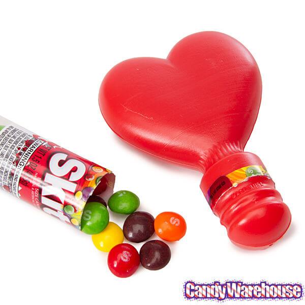 Skittles Candy Valentine Heart Toppers: 12-Piece Display - Candy Warehouse