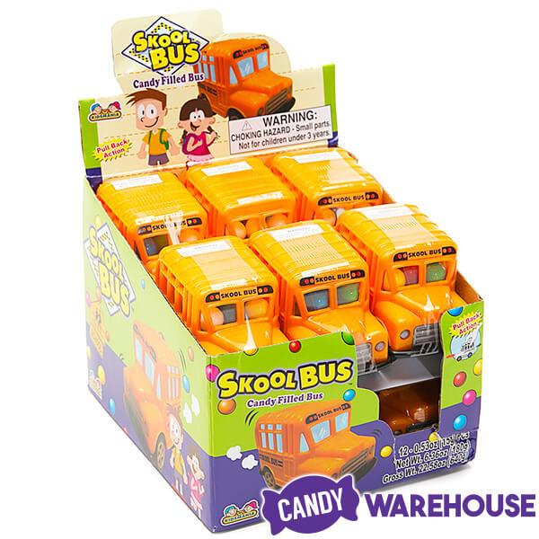 Skool Bus Candy Filled School Buses: 12-Piece Box - Candy Warehouse
