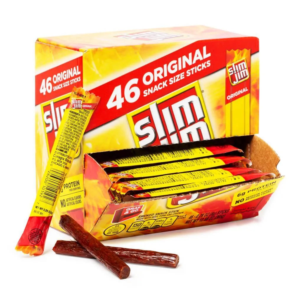 Slim Jim Original Snack Size Stick, Oz Meat Snacks, 26, 06/03/2024