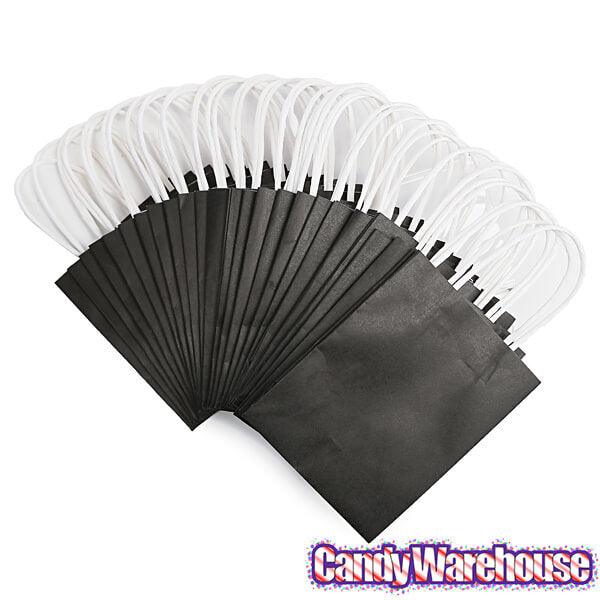 Small Candy Bags with Handles - Black: 24-Piece Pack - Candy Warehouse