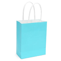 Small Candy Bags with Handles - Caribbean Blue: 24-Piece Pack - Candy Warehouse