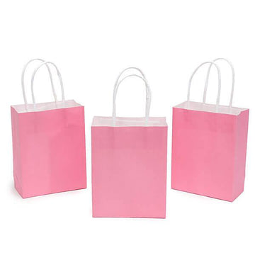 Small Candy Bags with Handles - Light Pink: 24-Piece Pack - Candy Warehouse