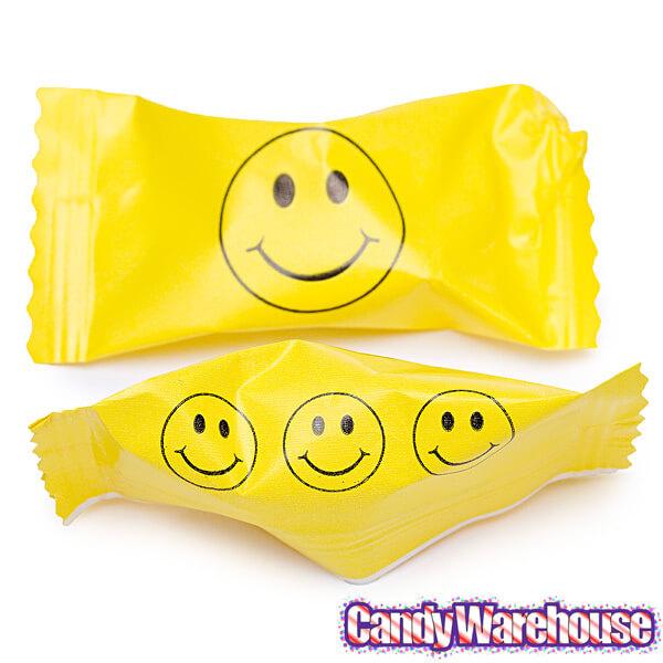 Smiley Face Wrapped Butter Mint Creams: 300-Piece Case - Candy Warehouse
