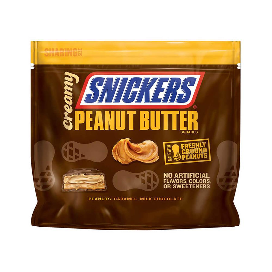 Snickers Creamy Peanut Butter Fun Size Candy Squares: 7.7-Ounce Bag - Candy Warehouse