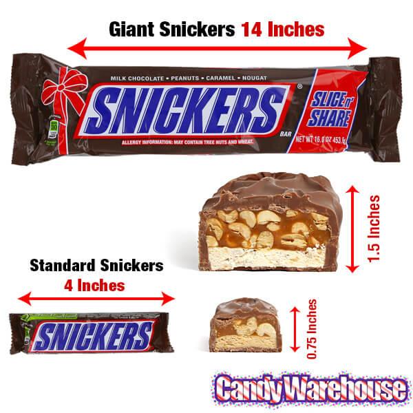 Snickers Giant 1-Pound Candy Bar - Candy Warehouse