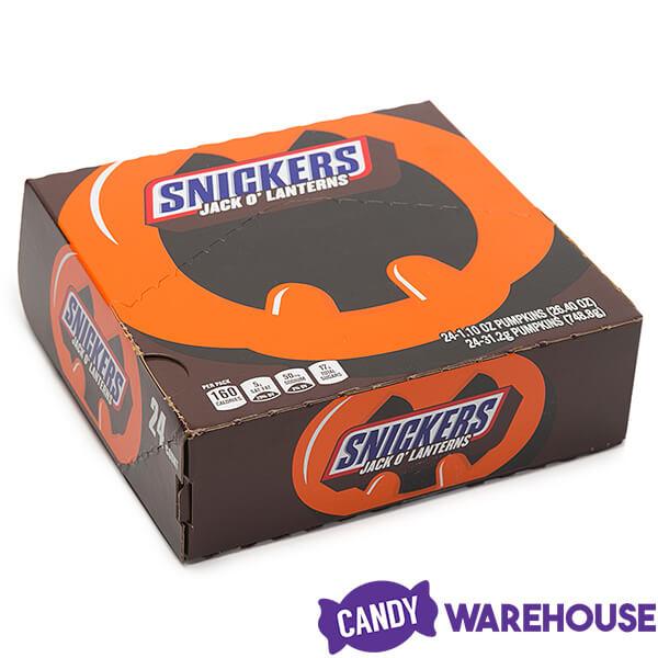Snickers Halloween Pumpkin Candy Bars: 24-Piece Box - Candy Warehouse