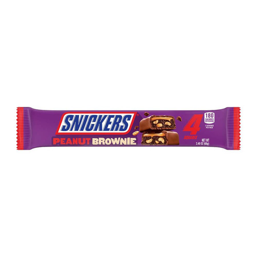 Snickers Peanut Brownie Candy Bars: 24-Piece Box - Candy Warehouse