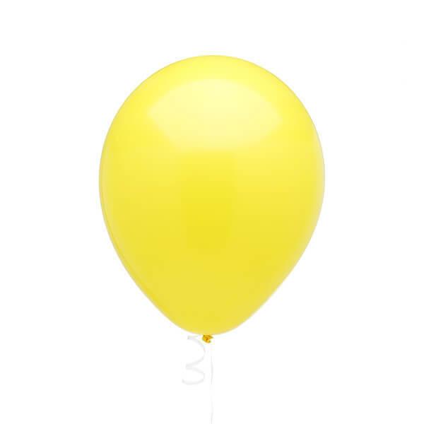 Solid Color 11-Inch Standard Balloons - Yellow: 5-Piece Set - Candy Warehouse