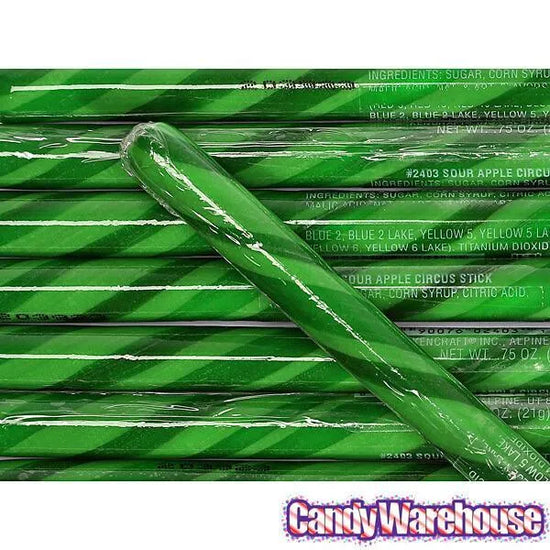 Sour Apple Hard Candy Sticks 100Piece Box Candy Warehouse