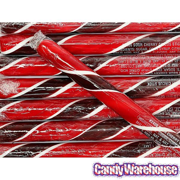 Sour Cherry Hard Candy Sticks: 100-Piece Box - Candy Warehouse