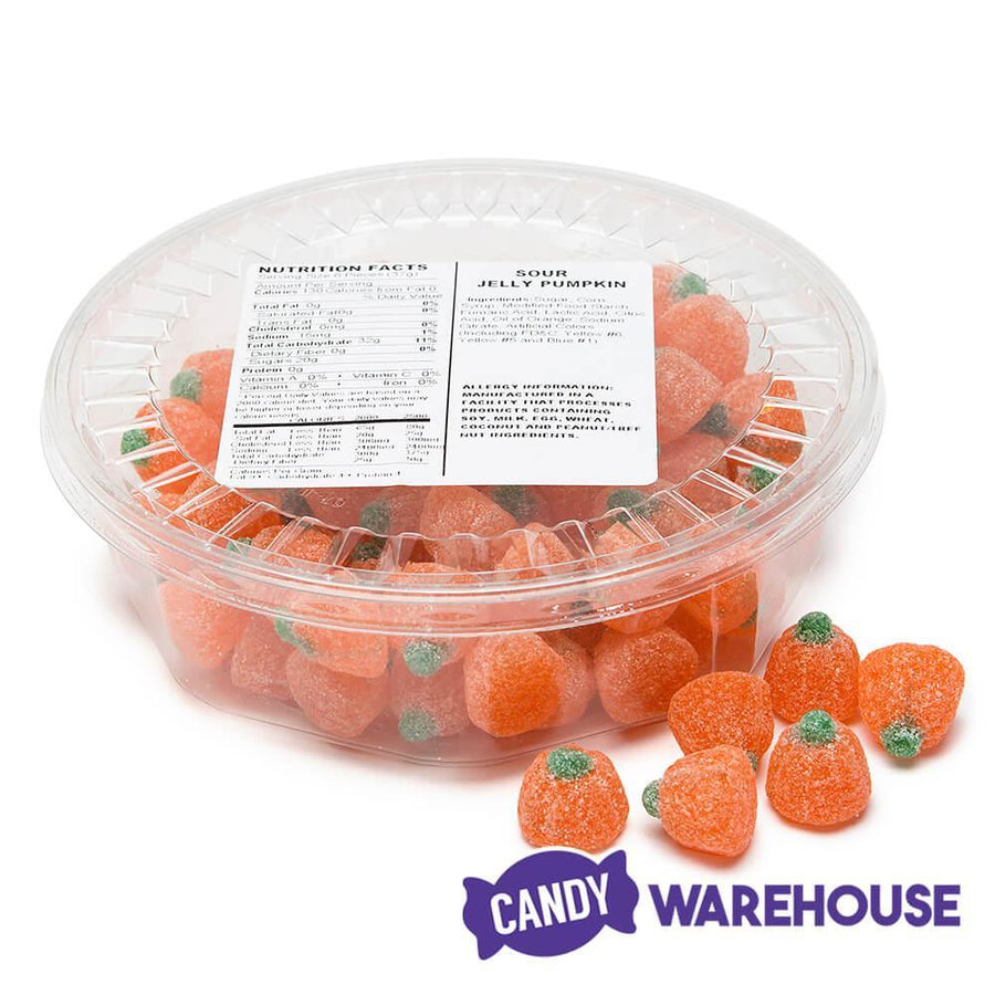 Sour Jelly Pumpkins Candy: 16-Ounce Tub - Candy Warehouse