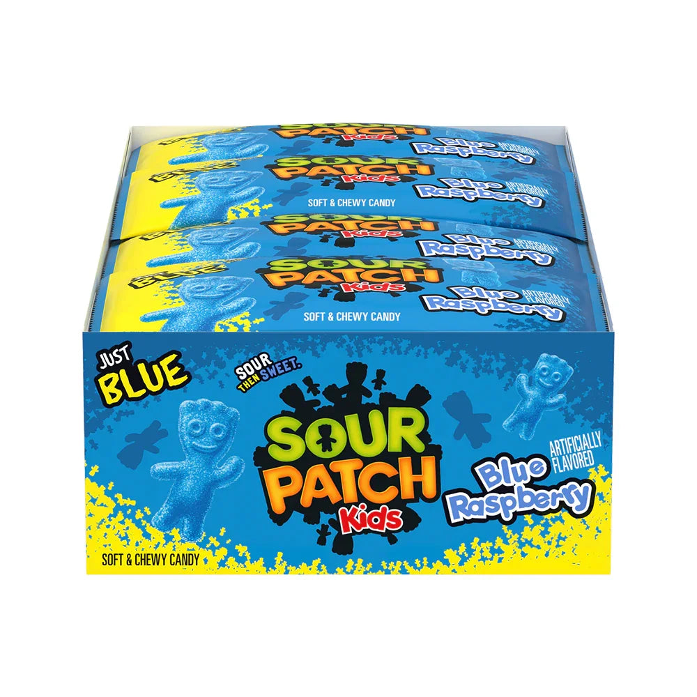 Sour Raspberry Chips Sour Patch Kids Blue Raspberry Candy 24-Piece Box | Candy Warehouse ...