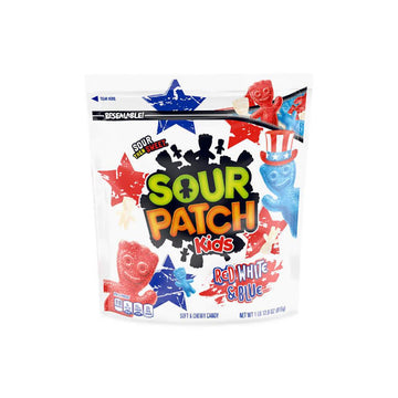 Sour Patch Kids Candy Red, White, & Blue 1.8LB Bag - Candy Warehouse