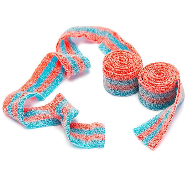 Sour Power Belts Candy - Red and Blue Raspberry: 3KG Bag - Candy Warehouse