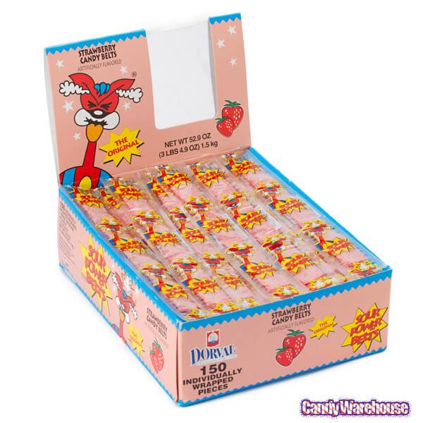 Sour Power Belts - Strawberry: 150-Piece Box - Candy Warehouse