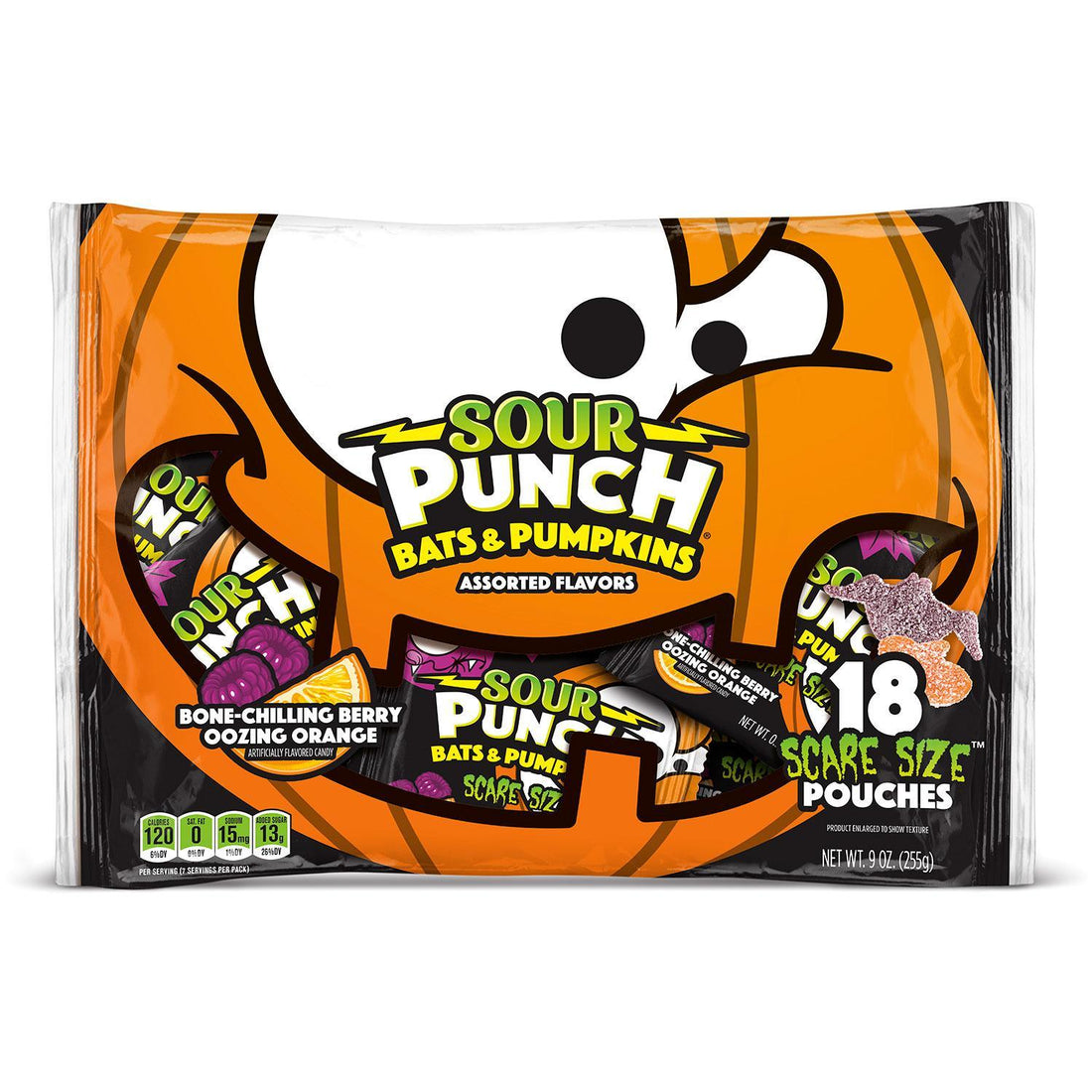 Sour Punch Bats and Pumpkins Scare Size: 18-Piece Bag - Candy Warehouse