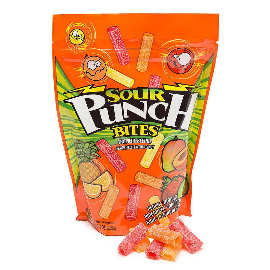 Sour Punch Bites Candy - Tropical: 9-Ounce Bag - Candy Warehouse