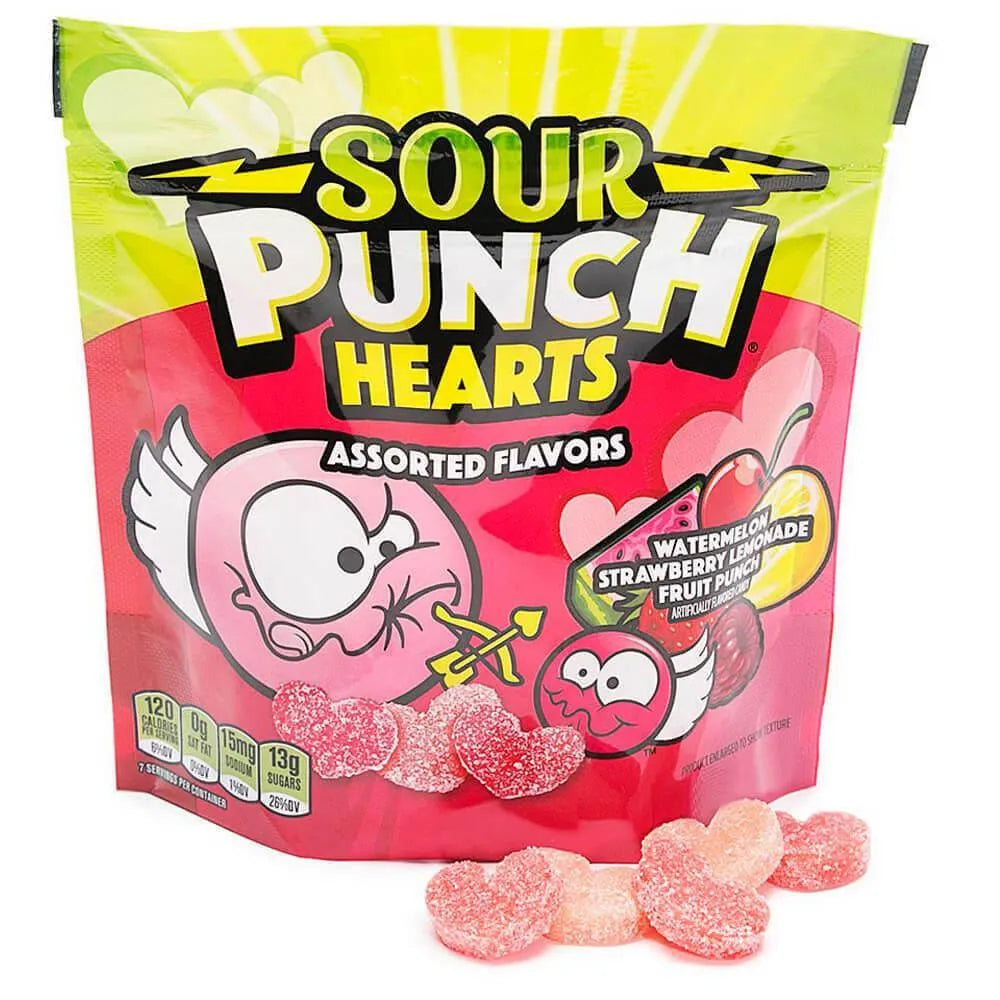 Sour Punch Chewy Candy Hearts 8Ounce Bag Candy Warehouse