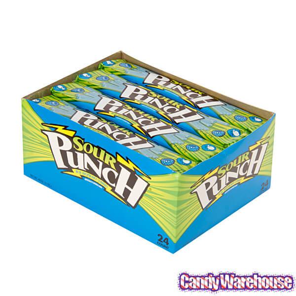 Sour Punch Straws 2-Ounce Packs - Blue Raspberry: 24-Piece Box - Candy Warehouse