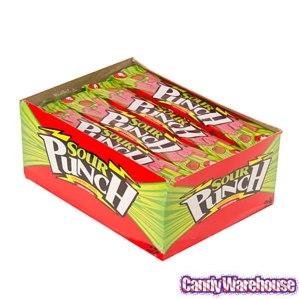 Sour Punch Straws 2-Ounce Packs - Strawberry: 24-Piece Box - Candy Warehouse