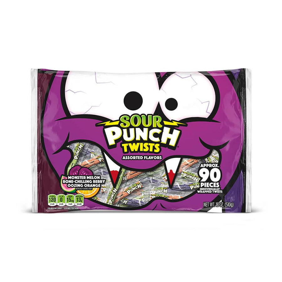 Sour Punch Twists Assorted Halloween Candy: 90-Piece Bag - Candy Warehouse
