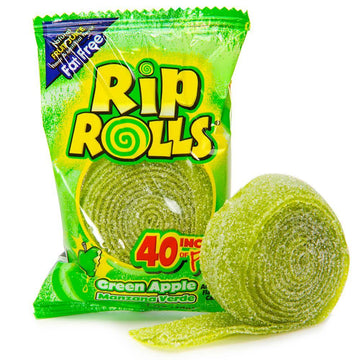 Sour Rip Rolls - Green Apple: 24-Piece Display - Candy Warehouse