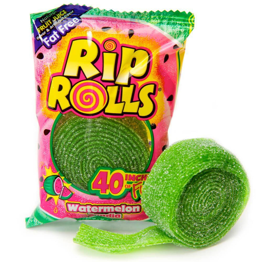 Sour Rip Rolls - Watermelon: 24-Piece Display - Candy Warehouse